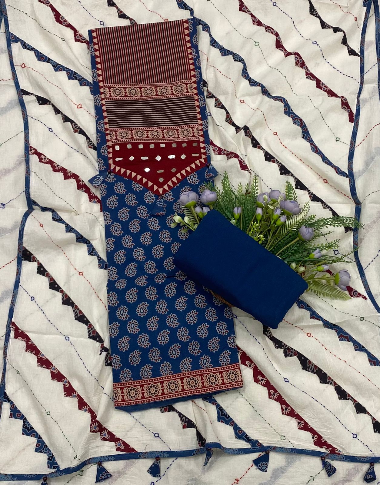 199B Cotton Blue Color Suit Fabric / CKC Cotton Bazaar