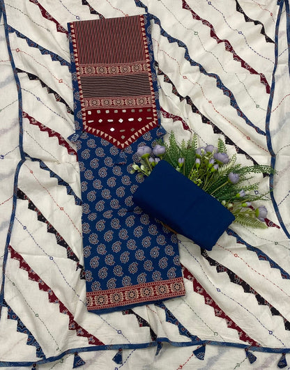 199B Cotton Blue Color Suit Fabric / CKC Cotton Bazaar