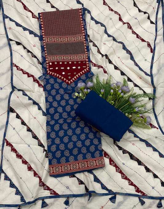 199B Cotton Blue Color Suit Fabric / CKC Cotton Bazaar