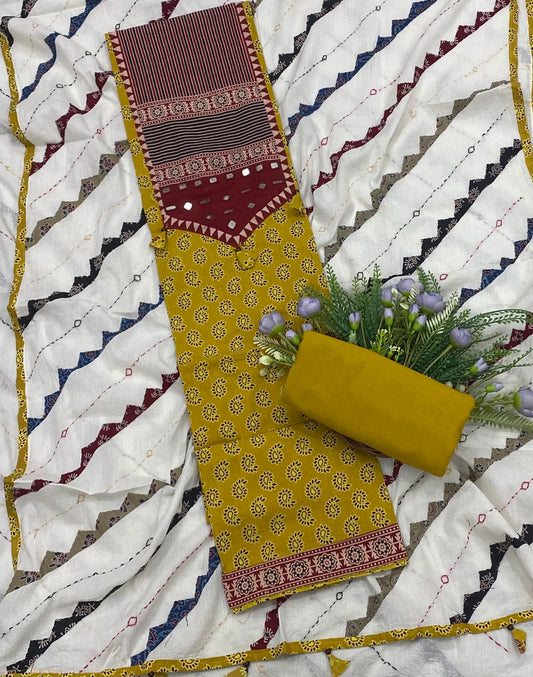 201B Cotton Yellow Color Suit Fabric / CKC Cotton Bazaar