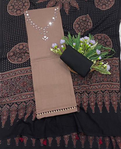 217B Cotton Beige Color Suit Fabric / CKC Cotton Bazaar