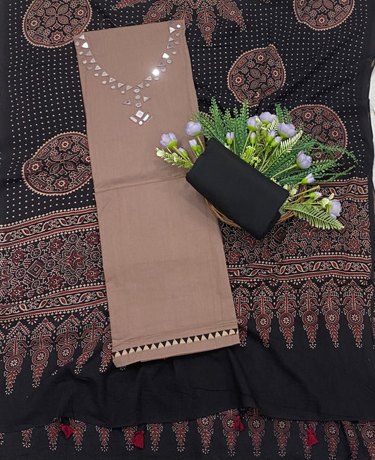 217B Cotton Beige Color Suit Fabric / CKC Cotton Bazaar