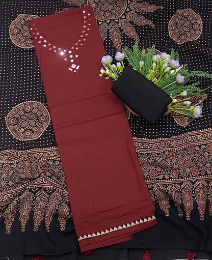 214B Cotton Red Color Suit Fabric / CKC Cotton Bazaar