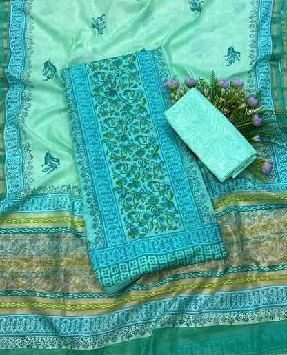 240B Mul Sea Green Color Suit Fabric / CKC Mul Cotton