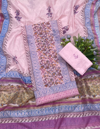 241B Mul Sky Blue Color Suit Fabric / CKC Mul Cotton
