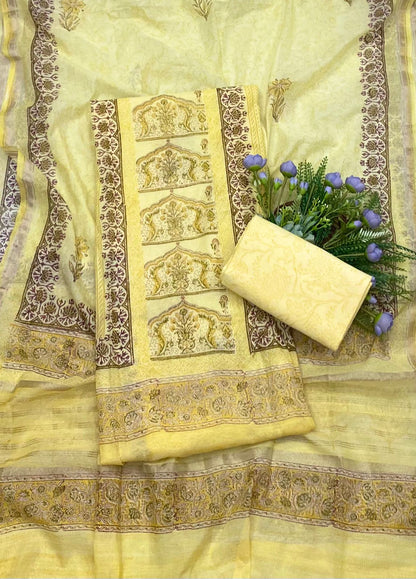 236B Mul Yellow Color Suit Fabric / CKC Mul Cotton