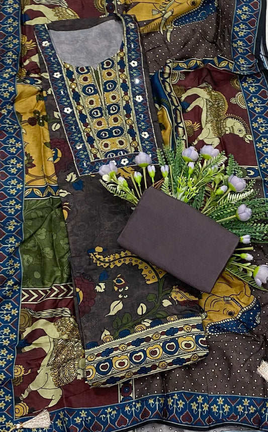 243B Tassar Cotton Brown Suit Fabric/ CKC Tassar Suits