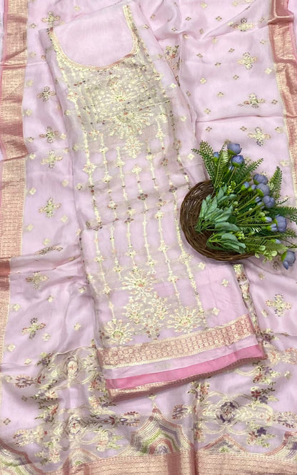 Organza Light Pink Fabric/ CKC Partywear Collection