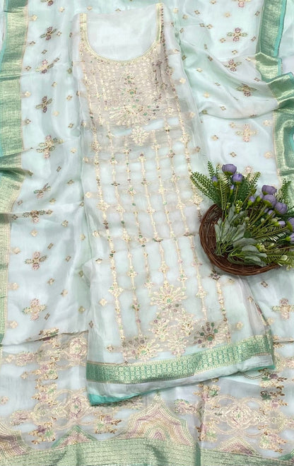 Organza Sea Blue Fabric/ CKC Partywear Collection