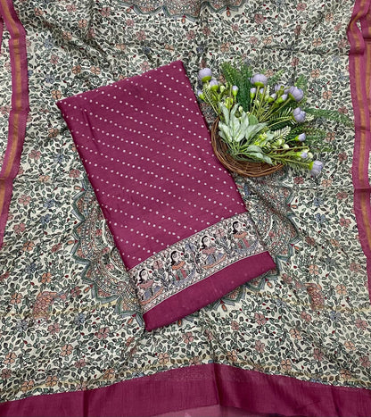 319B Mahashwari Magenta Suit Fabric / CKC Maheshwari Suits