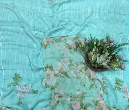 28B Chiffon Sky Blue Suit Fabric / CKC Chiffon Suits