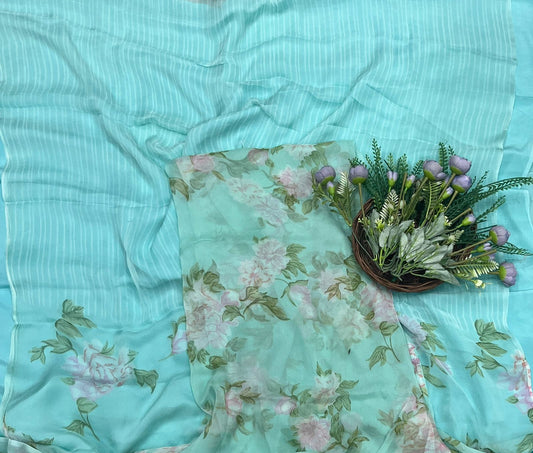 28B Chiffon Sky Blue Suit Fabric / CKC Chiffon Suits
