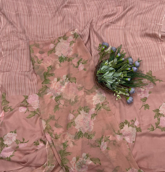 27B Chiffon Peach Suit Fabric / CKC Chiffon Suits