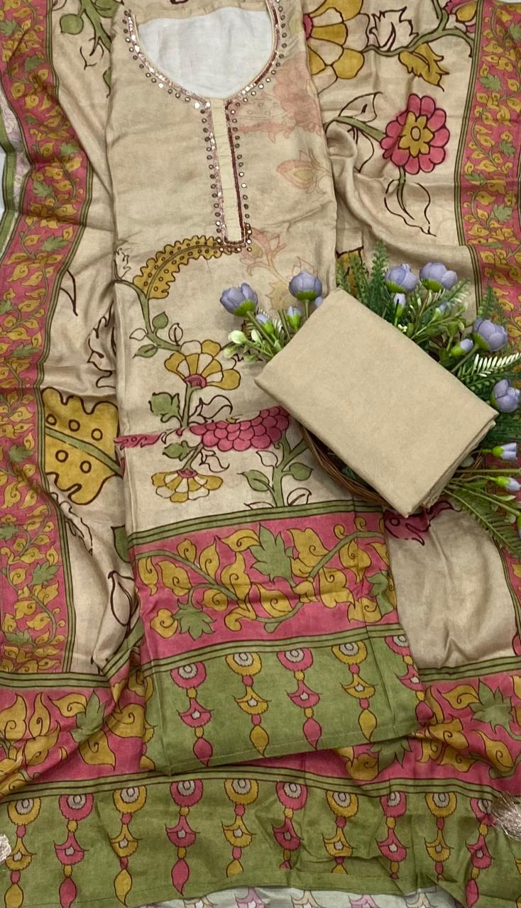 248B Tassar Cotton Beige Suit Fabric/ CKC Tassar Suits