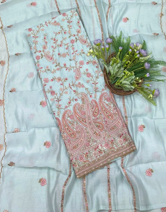 191B Mul Cotton Light Blue  Suit Fabric/ CKC Mul Cotton