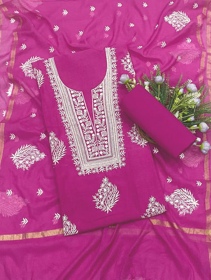 368 Mul Cotton Magenta Suit Fabric/ CKC Mul Cotton