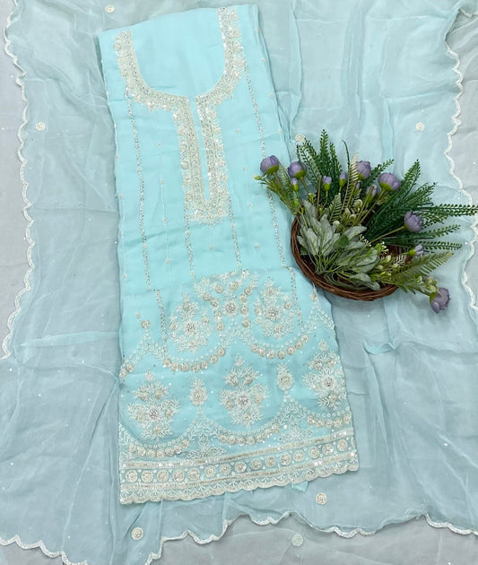 CKC 289B Georgette Sky Blue Suit Fabric / CKC Georgette Suits