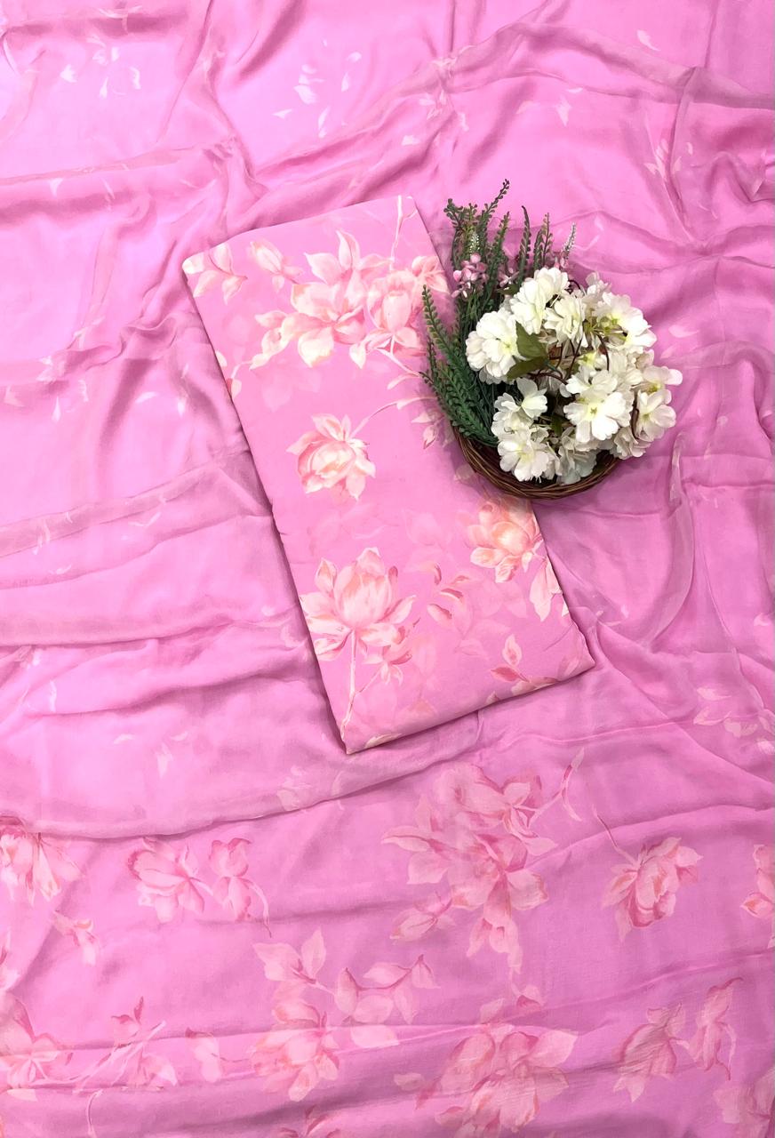963 Georgette Pink Suit Fabric / CKC Georgette Suits