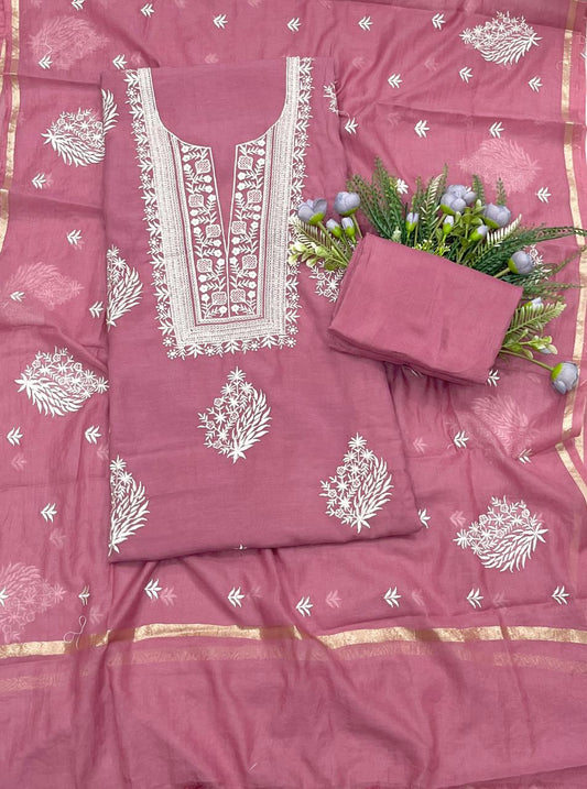50B Mul Cotton Dusty Pink Color Suit Fabric / CKC Mul Cotton