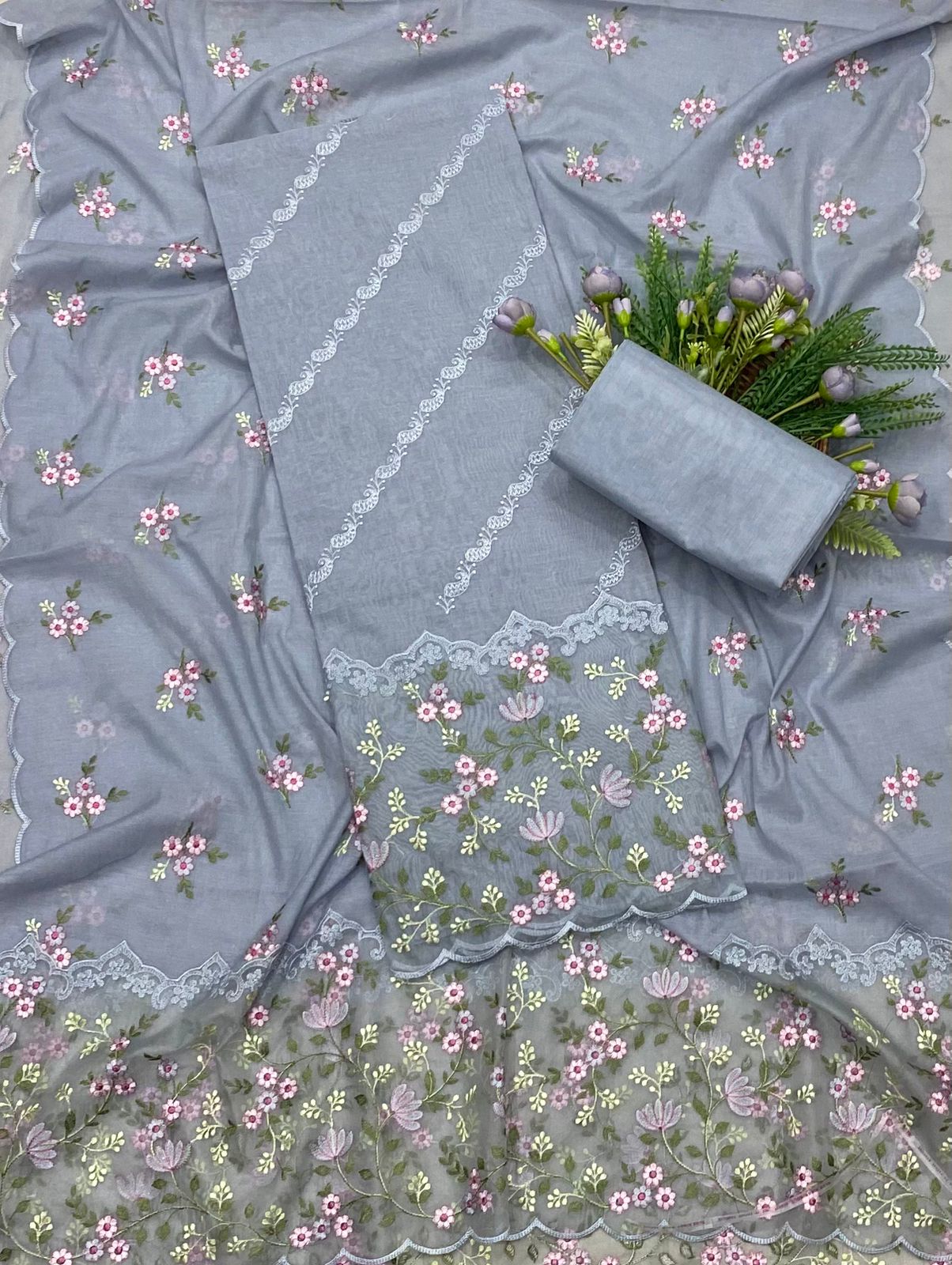 Ckc 517 Mul Cotton Dusty Grey Suit Fabric / CKC Mul Cotton