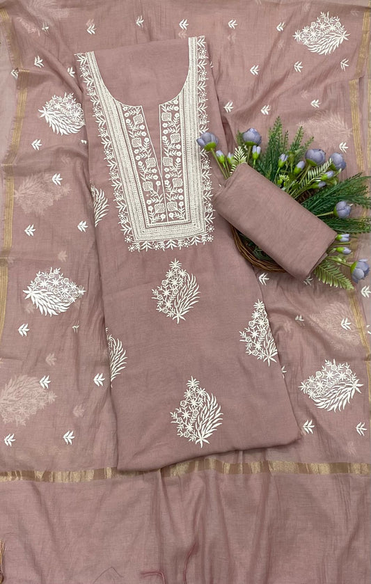 51B Mul Cotton Dusty Brown Color Suit Fabric / CKC Mul Cotton