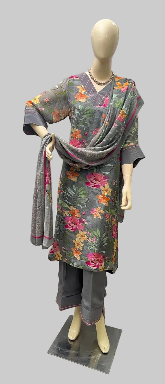 सेल्फ शिमर बेज सूट फ़ैब्रिक / समर एलिगेंस