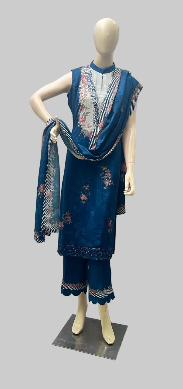 सेल्फ शिमर बेज सूट फ़ैब्रिक / समर एलिगेंस