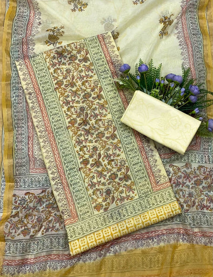361B Cotton light Yellow suit Fabric / CKC Cotton Bazar