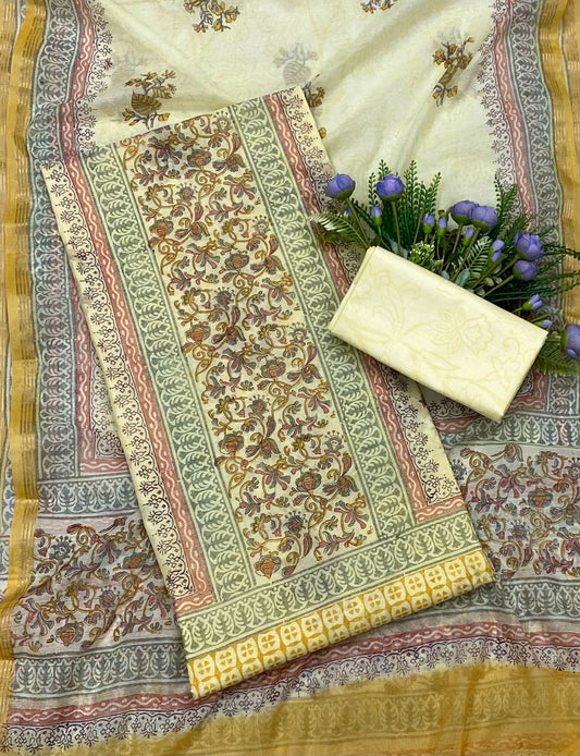 361B Cotton light Yellow suit Fabric / CKC Cotton Bazaar
