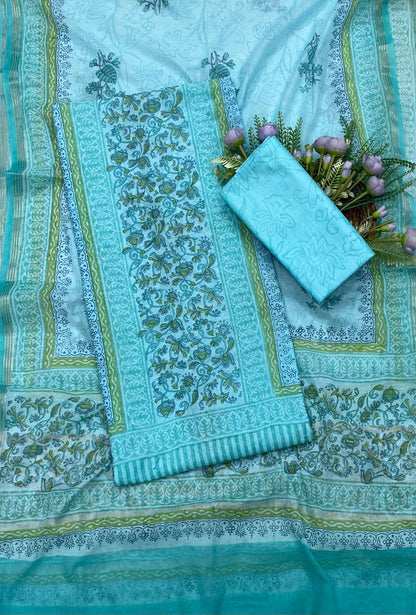 360B Cotton Sea Blue suit Fabric / CKC Cotton Bazar
