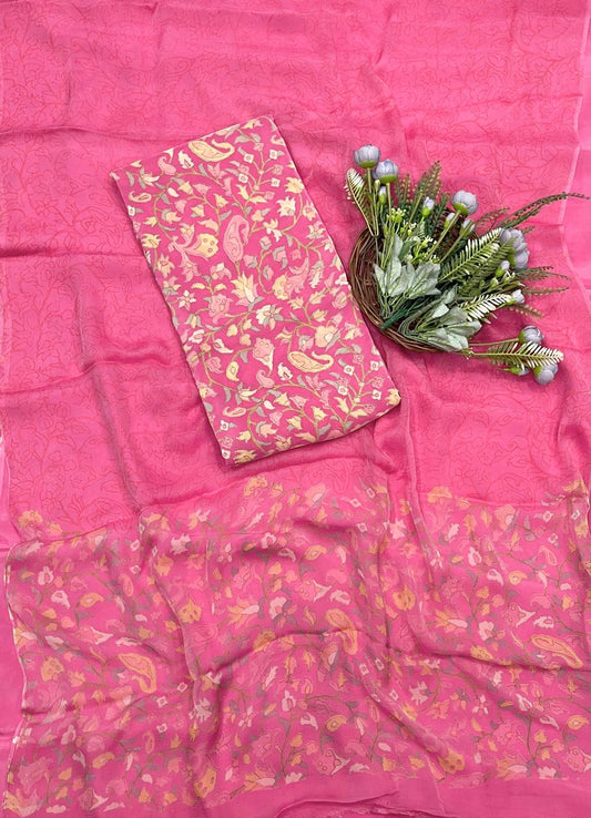 163B Crepe Rani Pink Suit Fabric / CKC Crepe Suits