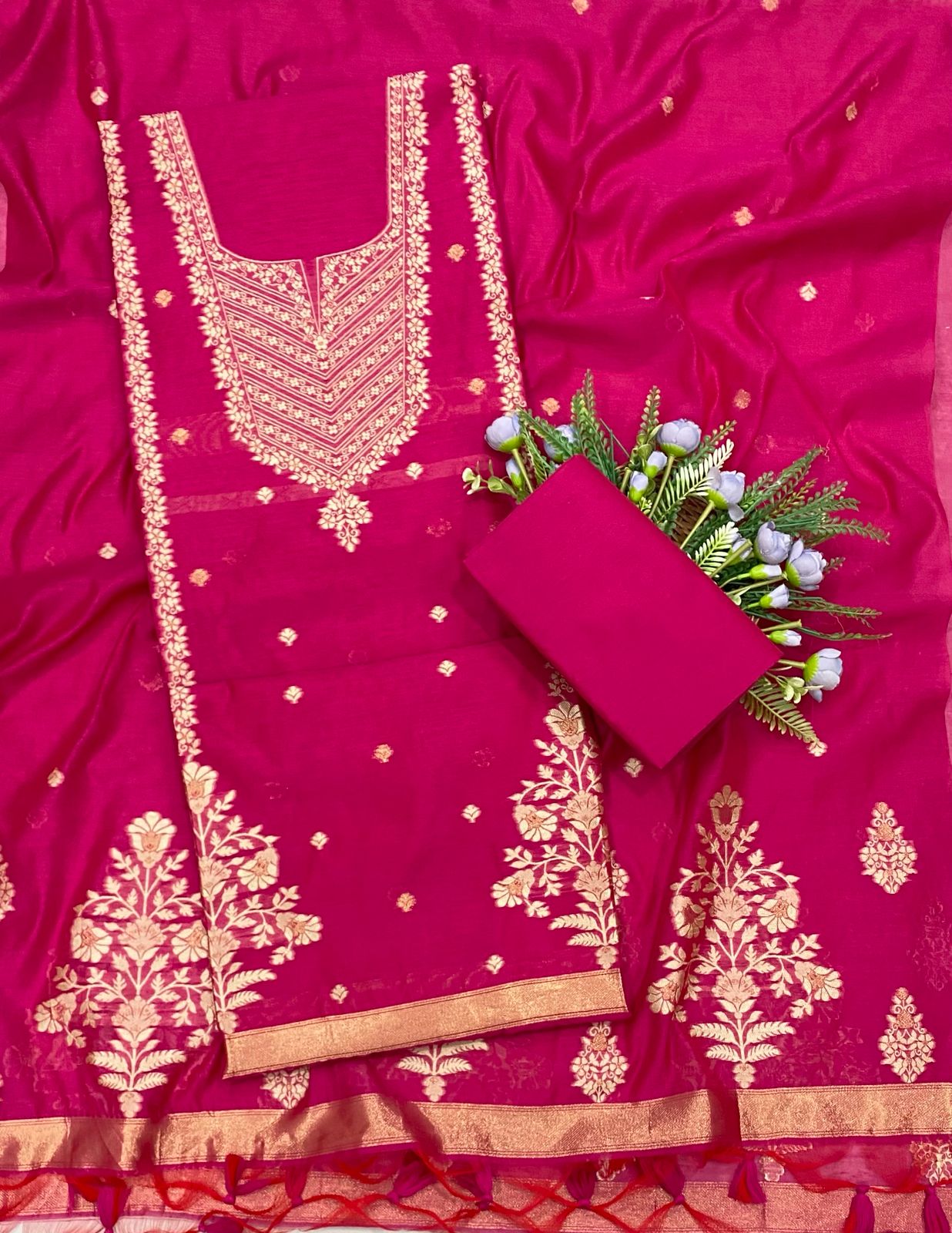 जामदानी ग्रीन सूट फैब्रिक / कॉटन बाज़ार पीटी 2