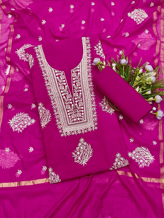 368 Mul Cotton Dark Magenta Suit Fabric/ CKC Mul Cotton