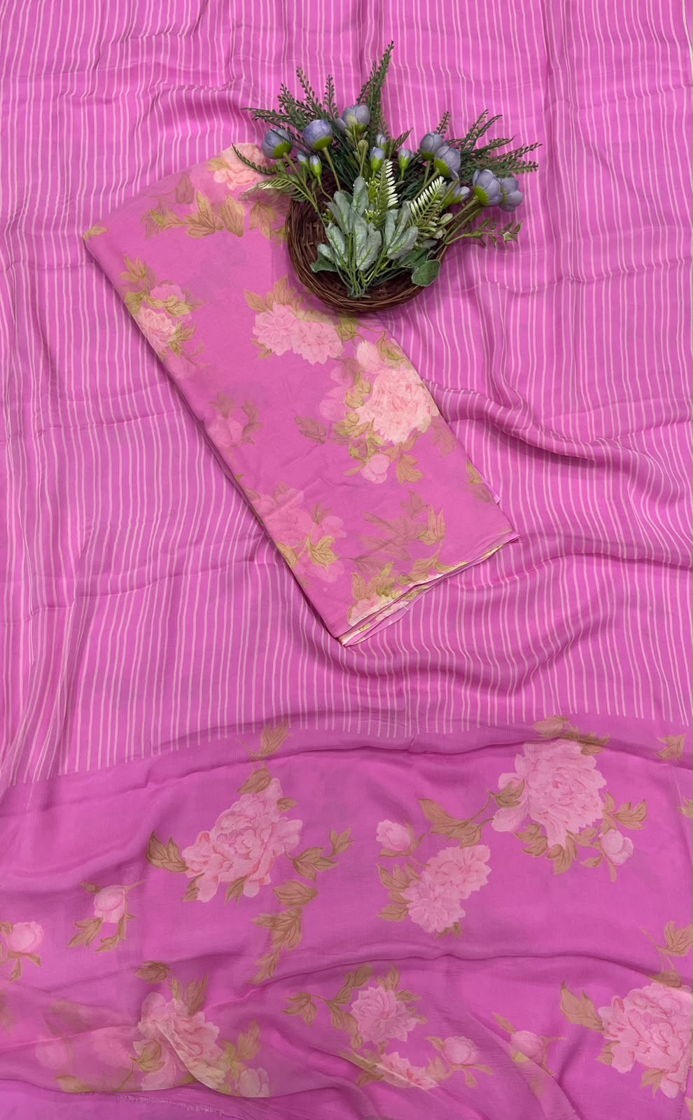 465B Chiffon Pink Suit Fabric / CKC Chiffon Suits