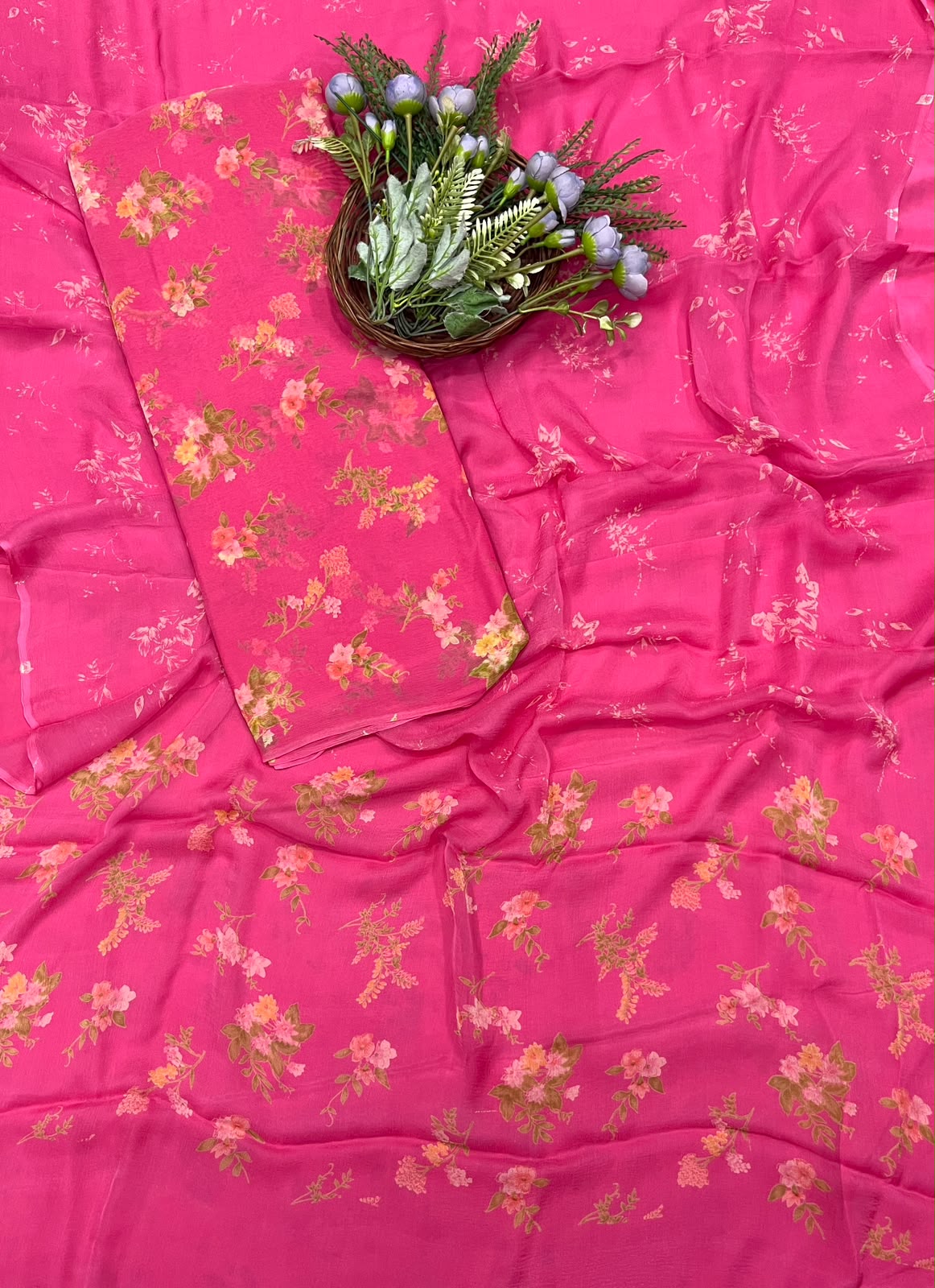 468B Chiffon Magenta Suit Fabric / CKC Chiffon Suits