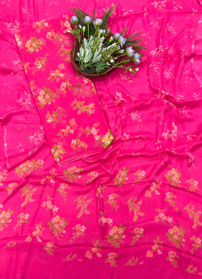 468B Chiffon Magenta Suit Fabric / CKC Chiffon Suits