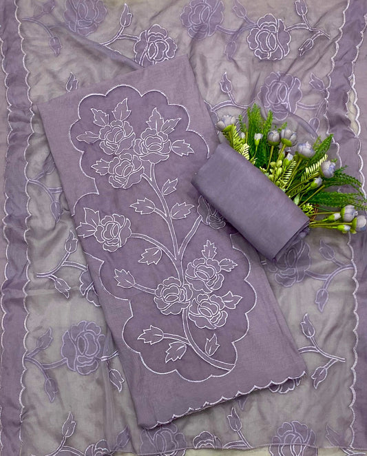 501B Mul Cotton Dusty Lilac Suit Fabric / CKC Mul Cotton