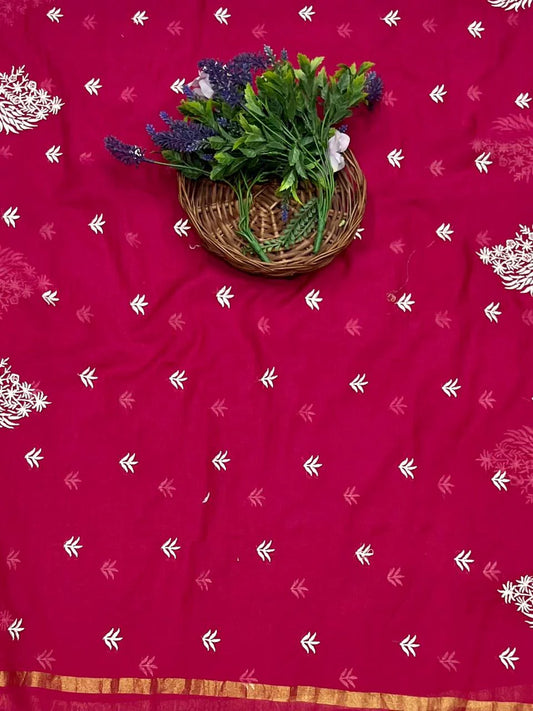 282B Mul Cotton Dark Magenta Suit Fabric/ CKC Mul Cotton