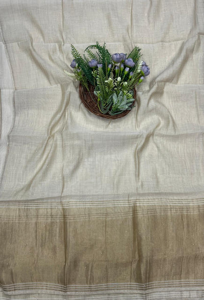 42C Mul Jamdani Beige suit Fabric / CKC Mul Cotton