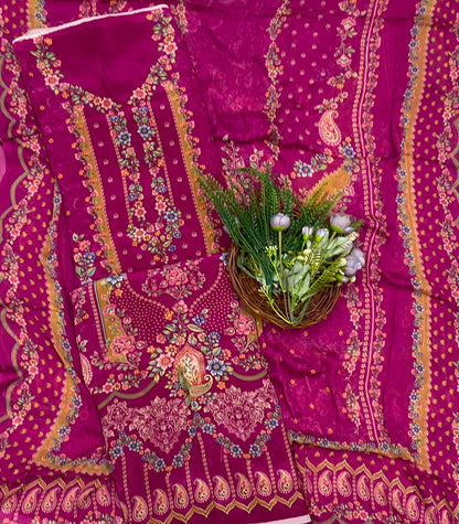 72C Crepe Dark Pink Suit Fabric / CKC Crepe Suits