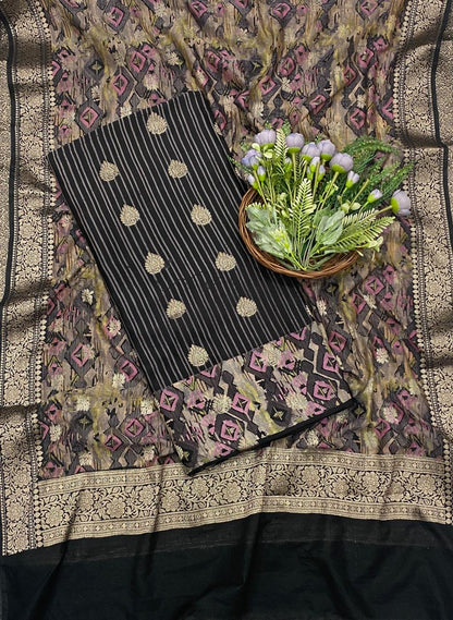 135C Maheshwari Black Suit Fabric / CKC Maheshwari Suits