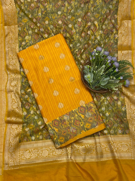 136C Maheshwari Yellow Suit Fabric / CKC Maheshwari Suits