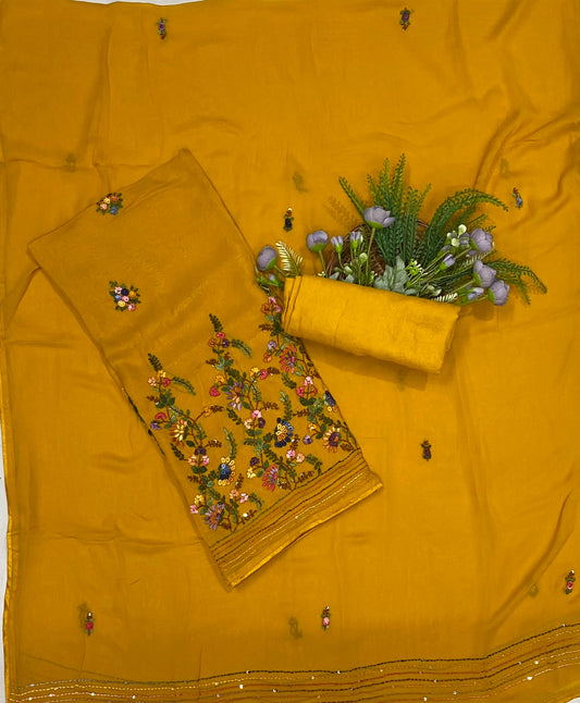 179C Georgette Mustard Suit Fabric / CKC Georgette Suits