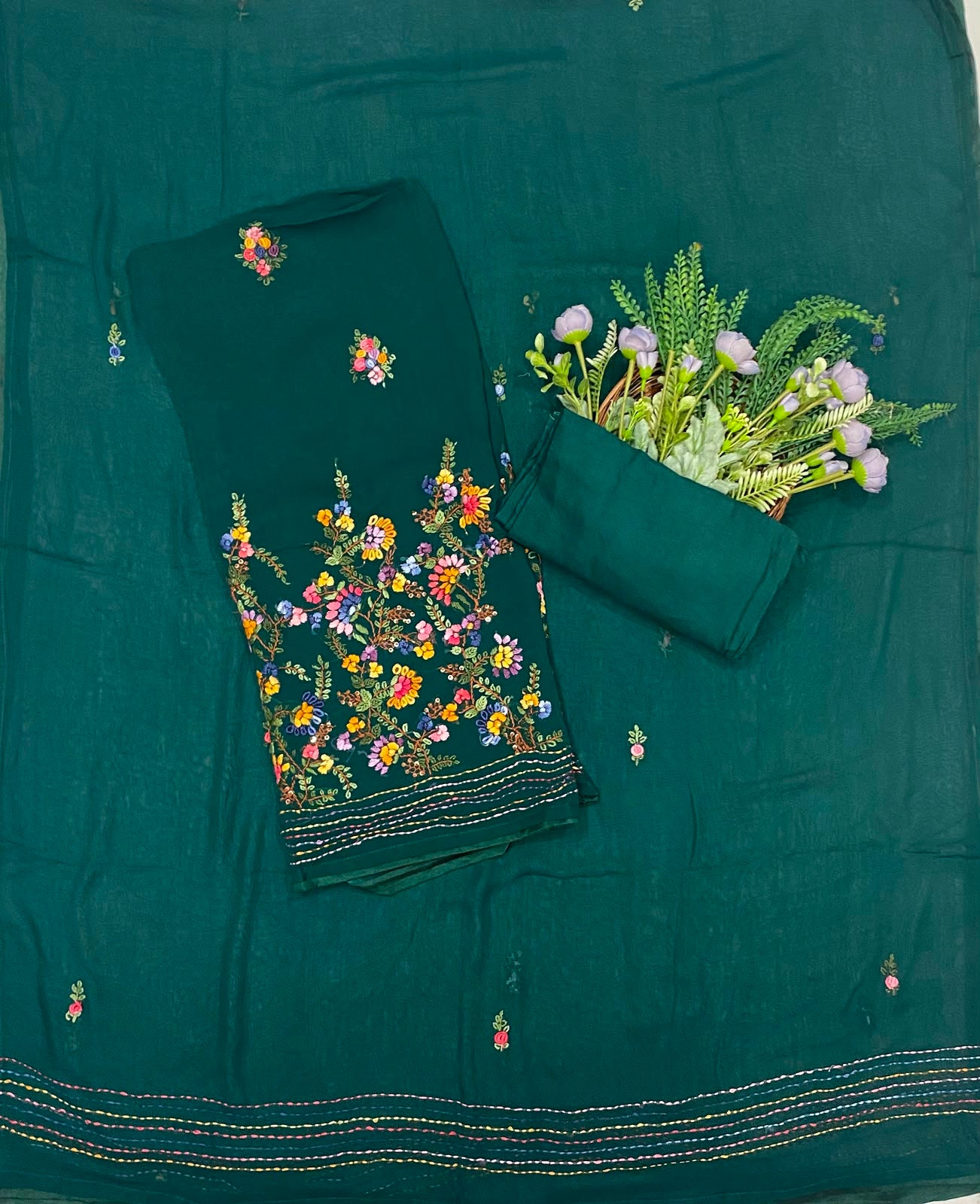 178C Georgette Teal Green Suit Fabric / CKC Georgette Suits