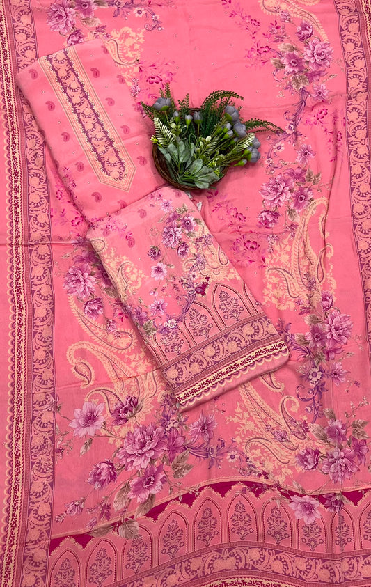 191C Crepe Pink Suit Fabric / CKC Crepe Suits