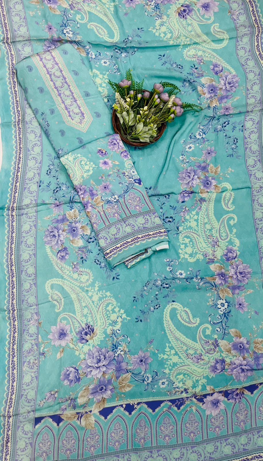 192C Crepe Sky Blue Suit Fabric / CKC Crepe Suits