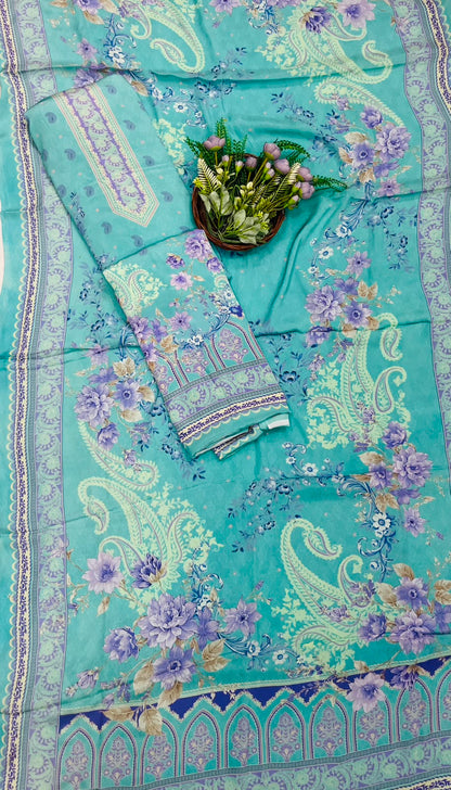 192C Crepe Sky Blue Suit Fabric / CKC Crepe Suits