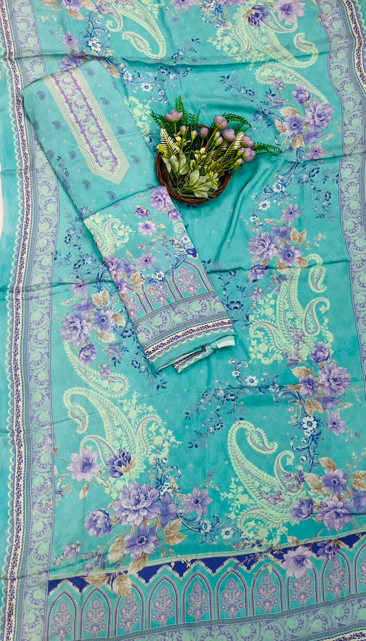 192C Crepe Sky Blue Suit Fabric / CKC Crepe Suits