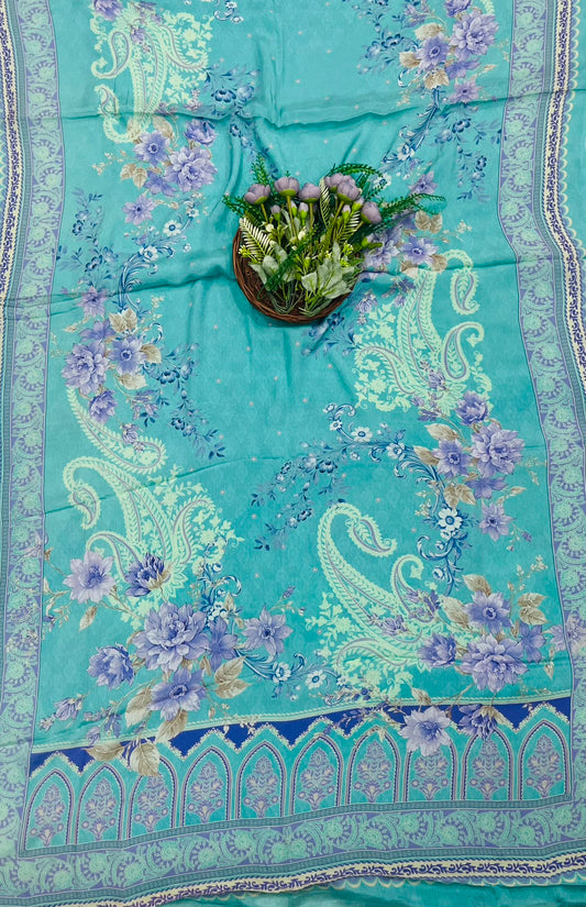 192C Crepe Sky Blue Suit Fabric / CKC Crepe Suits