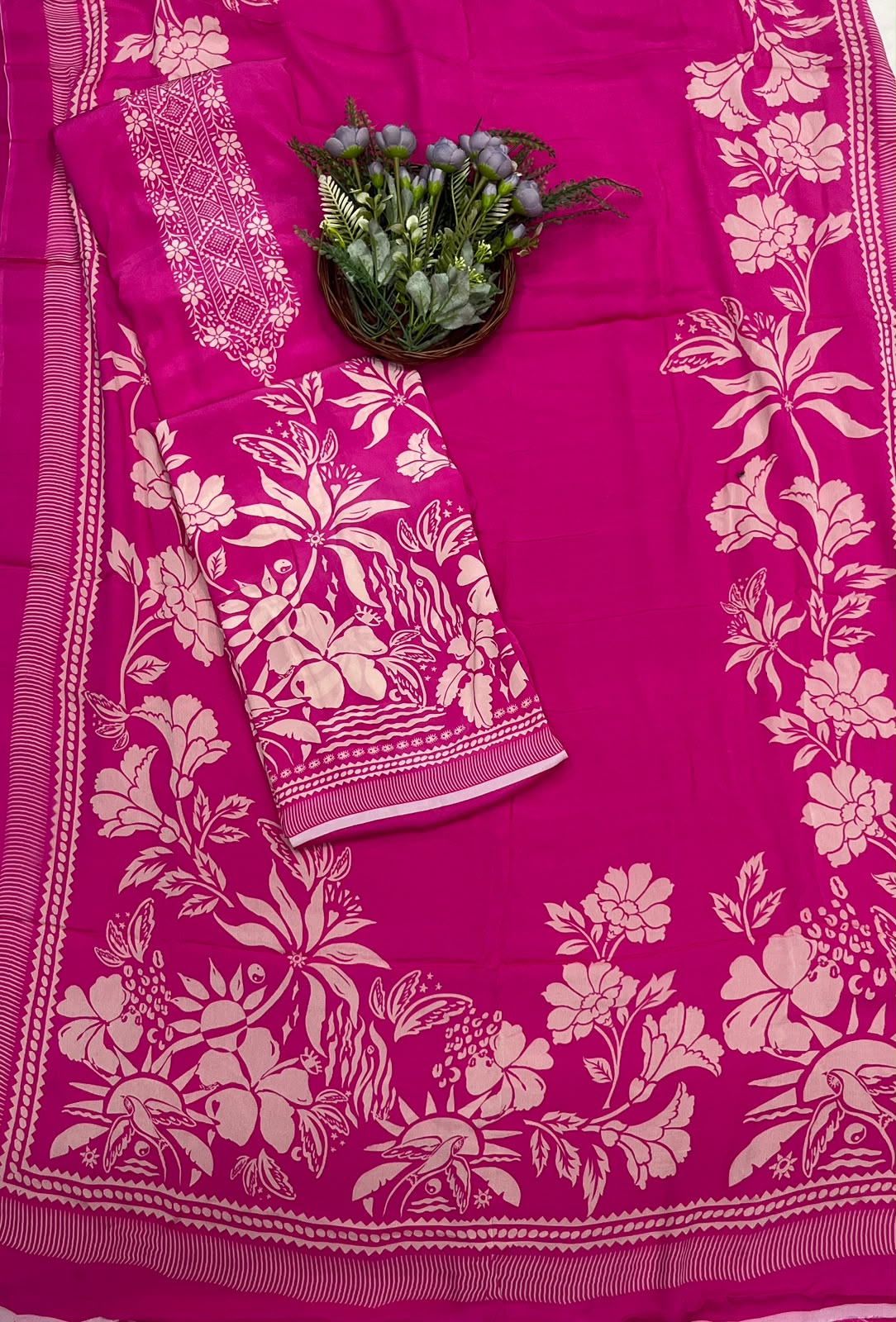 182C Crepe Dark Pink Suit Fabric / CKC Crepe Suits